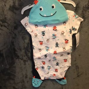 6 month onesie with matching pants and hat